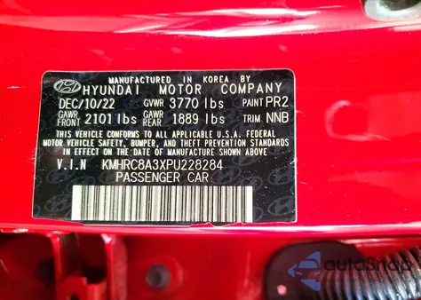 2023 Hyundai Venue Sel z USA, uszkodzony, nr VIN KMHRC8A3XPU228284